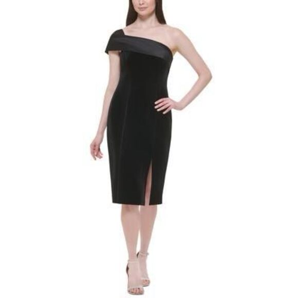 Eliza J Womens Velvet Knee-Length Sheath Dress Size 4 - Picture 1 of 3